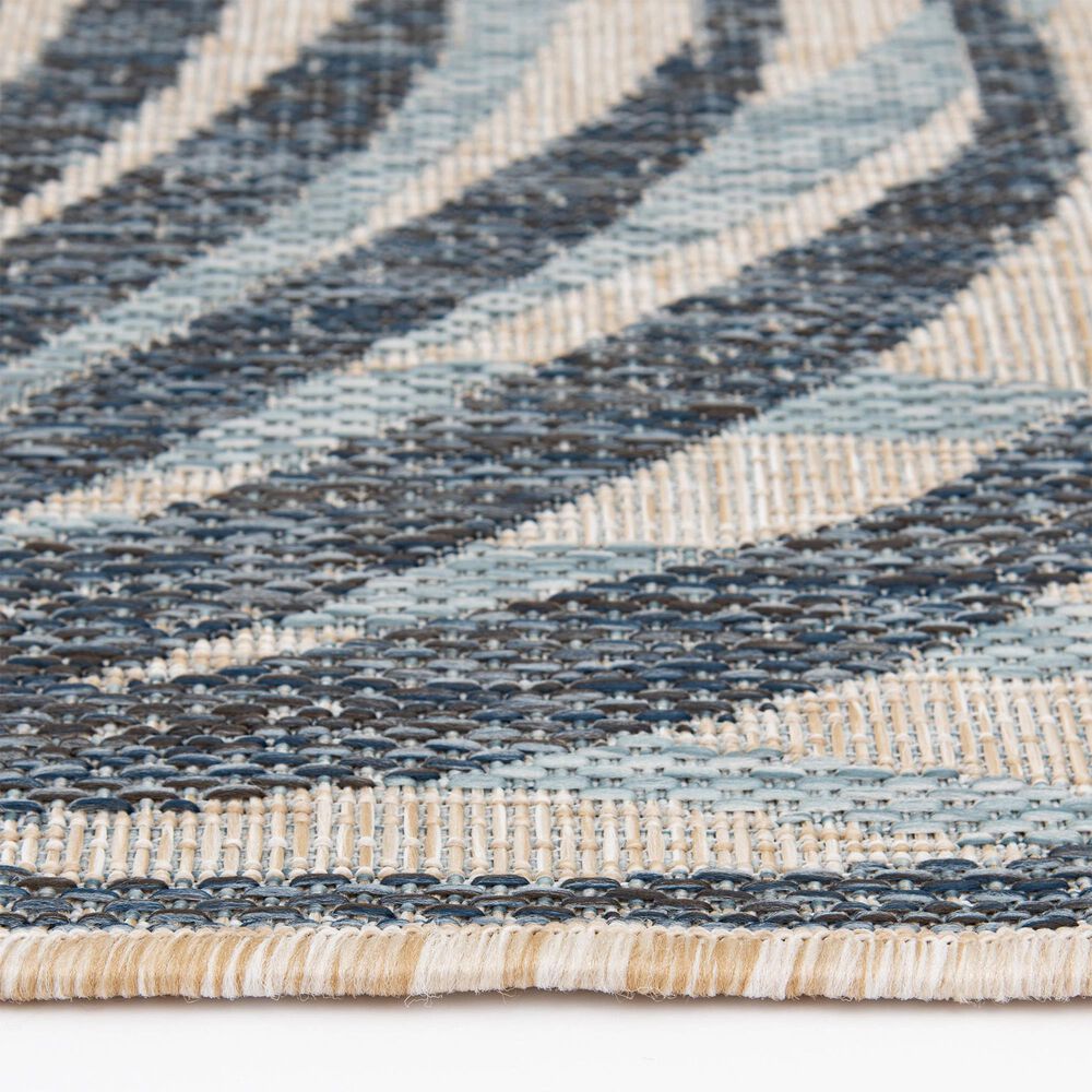 Central Oriental Melbourne Dalan 5&#39; x 7&#39; Vanilla and Lagoon Area Rug, , large