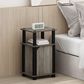 HOMLUX 3-Tier End Table with Door in French Oak Grey and Black (Set of 2), , large