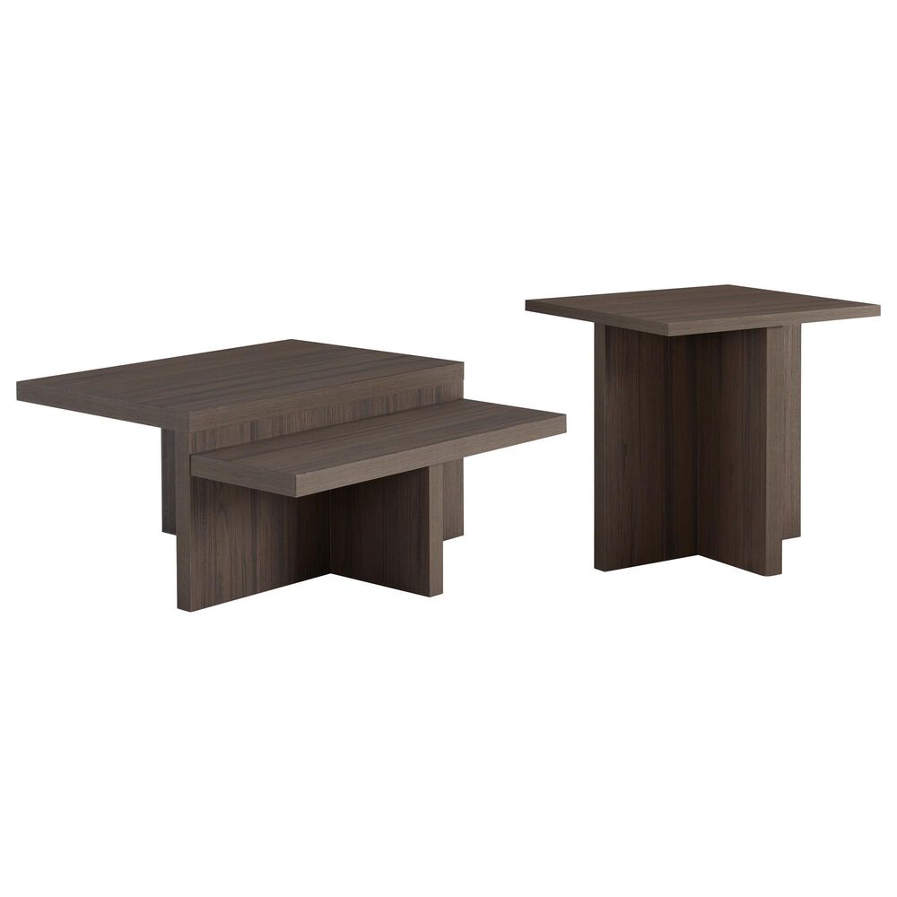 Ashley Zendex 2-Piece Occasional Table Set in Dark Brown, , large