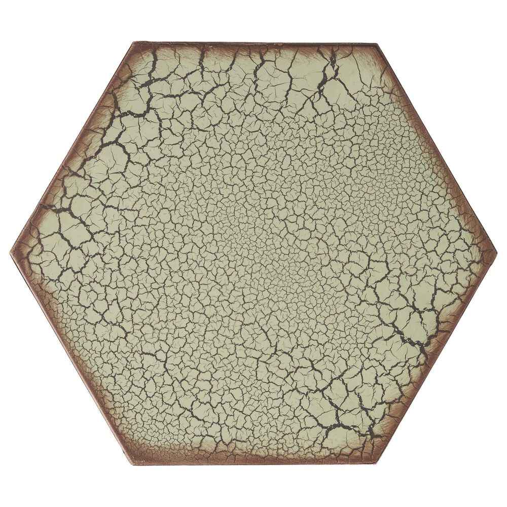 Hearth and Haven Selva 2-Piece Outdoor Hexagon Metal Side Table Set in Antique Green, , large