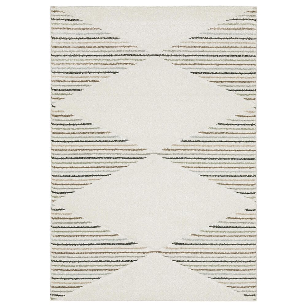 Oriental Weavers Cambria Diamond Stripe 1"10" x 7"6" Beige Runner, , large