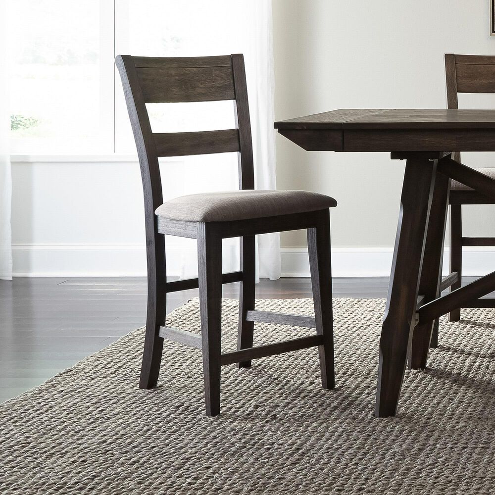 Belle Furnishings Double Bridge Counter Height Chair in Dark Brown &#40;Set of 2&#41;, , large
