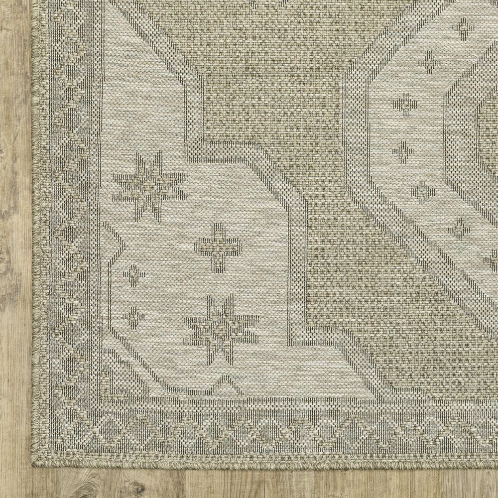 Oriental Weavers Tortuga TR08A 6&#39;7&quot; x 9&#39;2&quot; Beige and Black Area Rug, , large