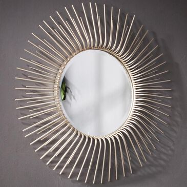 Southern Enterprises Trevella Round Oversized Sunburst Wall Mirror in Metallic, , large