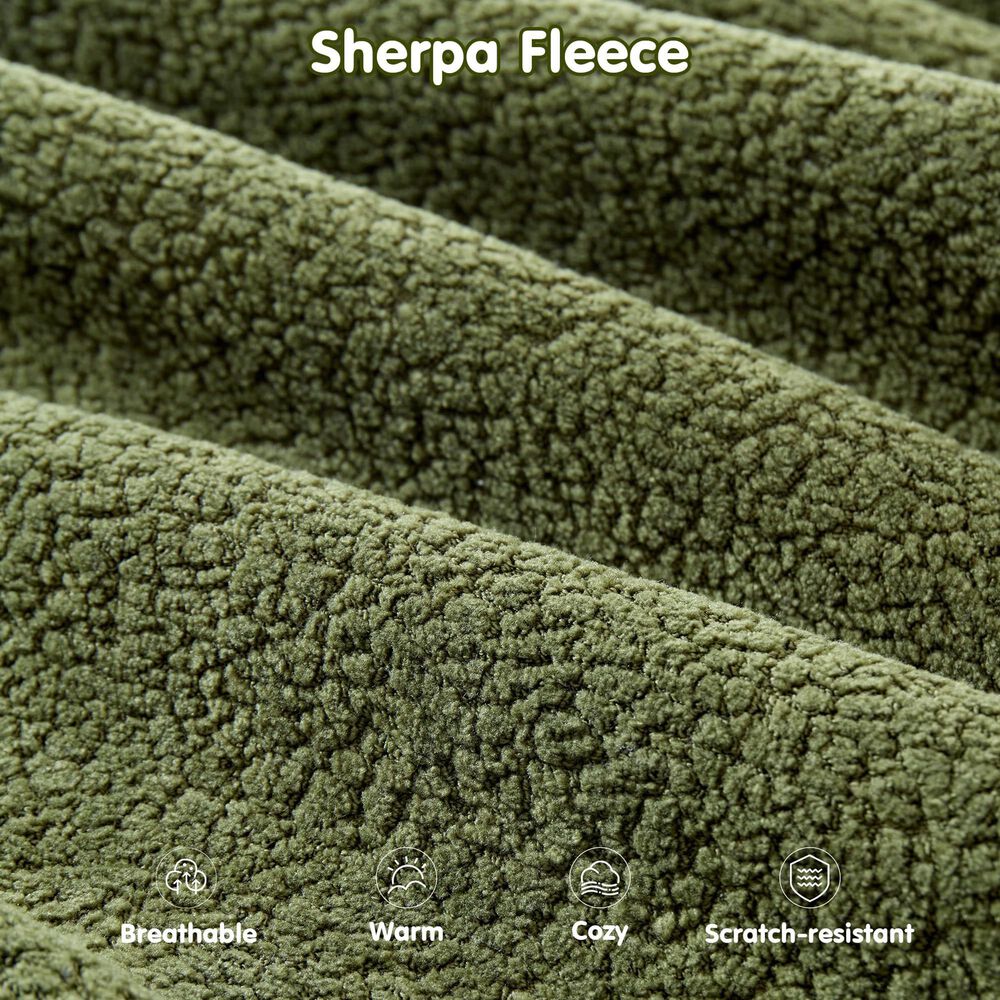 HOMLUX 2-Piece Mod Sectional with RAF Chaise in Green, , large