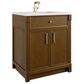 James Martin Bellshire 30" Single Bathroom Vanity in Honey Oak with Single Hole 3 cm White Zeus Silestone Top and Rectangular Sink, , large