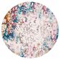 Safavieh Aria 6"6" Round Cream and Dark Teal Area Rug, , large