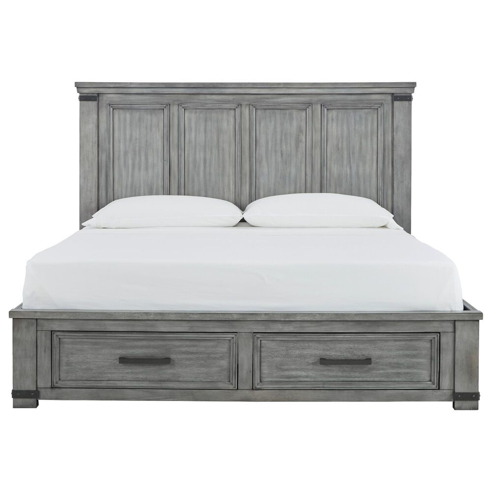 Ashley Russelyn 5-Piece King Storage Bedroom Set in Gray, , large