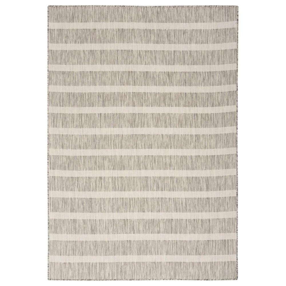Nourison Positano POS03 Grey and Ivory 5" x 7" Indoor/Outdoor Area Rug, , large