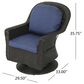 Hearth and Haven Liam Swivel Club Chair with Blue Cushion in Dark Brown (Set of 2), , large