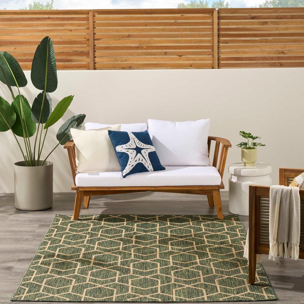 Nourison Horizon HOZ01 Green 10&#39; x 14&#39; Indoor/Outdoor Area Rug, , large