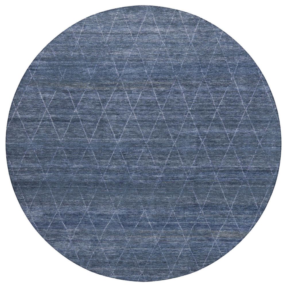 Dalyn Rug Company Burano BU3 8" Round Navy Indoor/Outdoor Area Rug, , large
