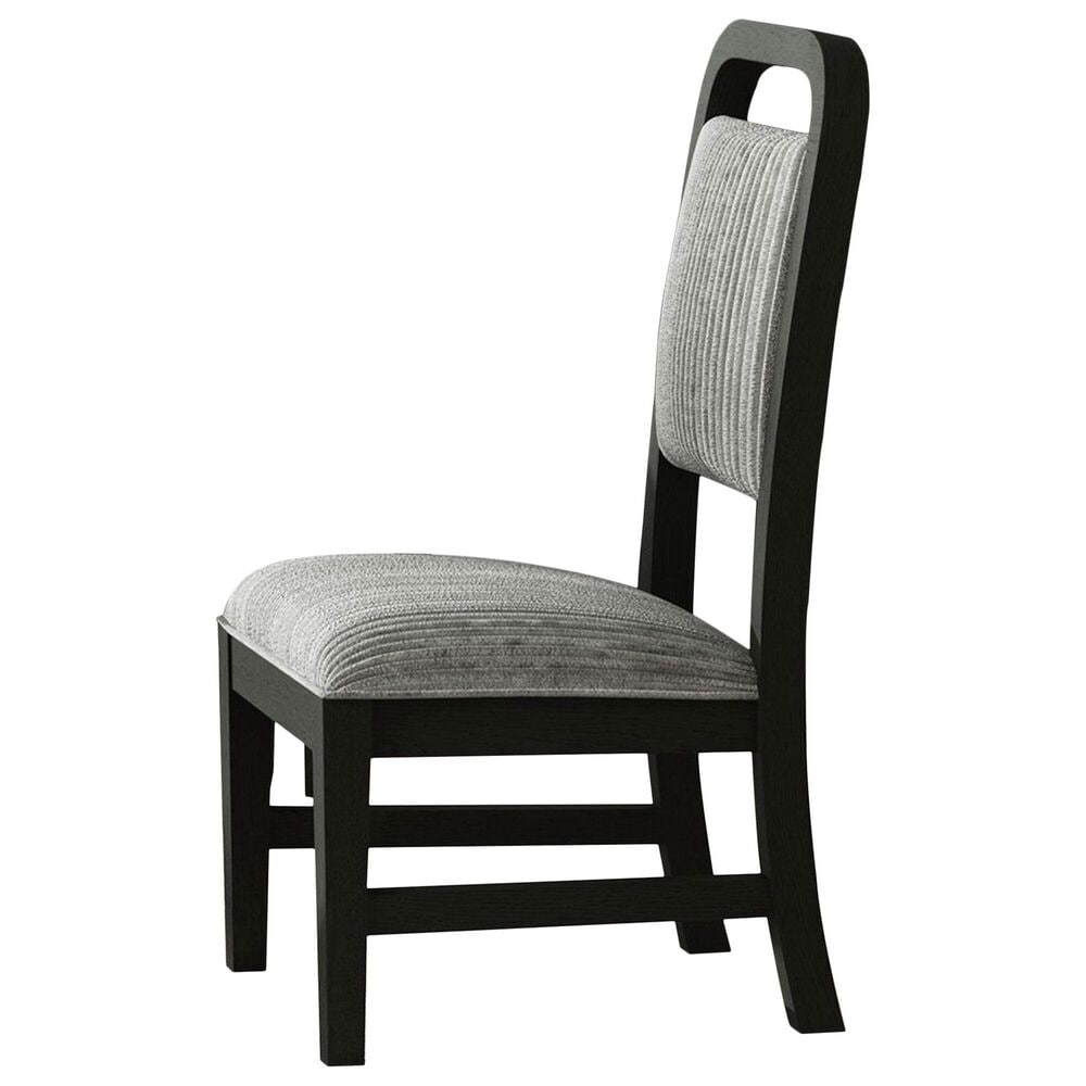 Mayberry Hill Ridgemont Dining Side Chair with Grey Cushion in Black, , large