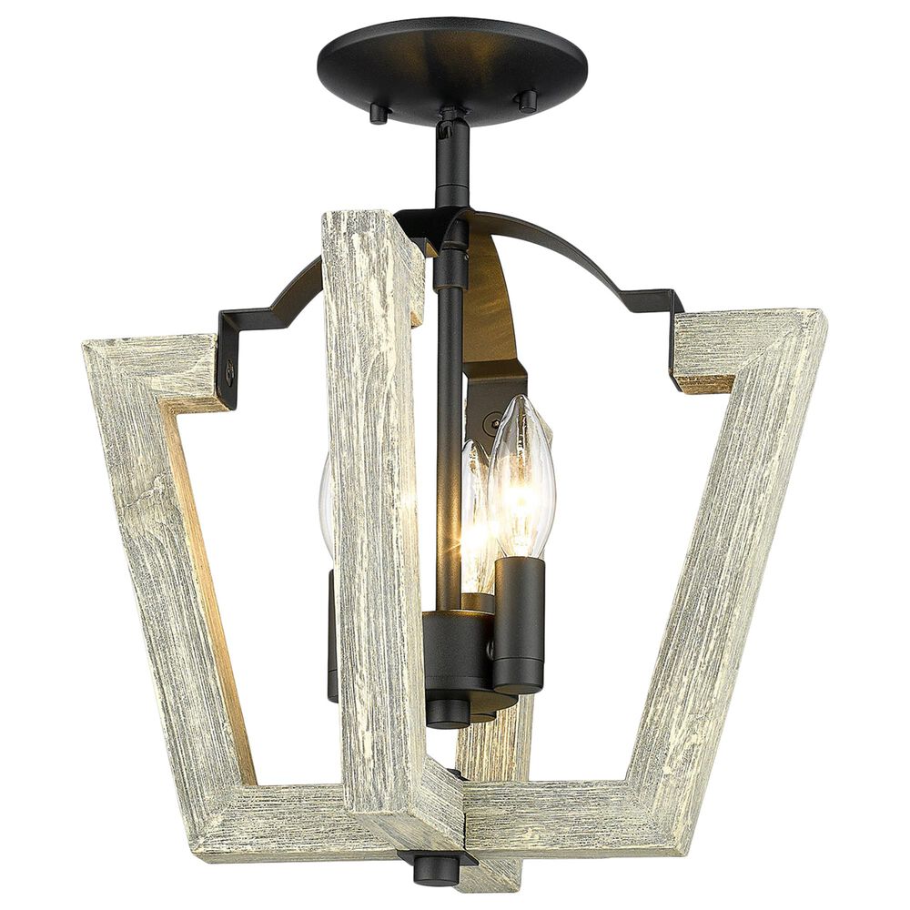 Golden Lighting Regan Semi-Flush in Natural Black, , large