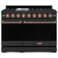 THOR KITCHEN Gordon Ramsay 6.8 Cu. Ft. 48" Professional Liquid Propane Range with Rose Gold Handle Kit in Black, , large