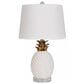 Lamps Per Se 22" Pineapple Table Lamp in Gold and White, , large