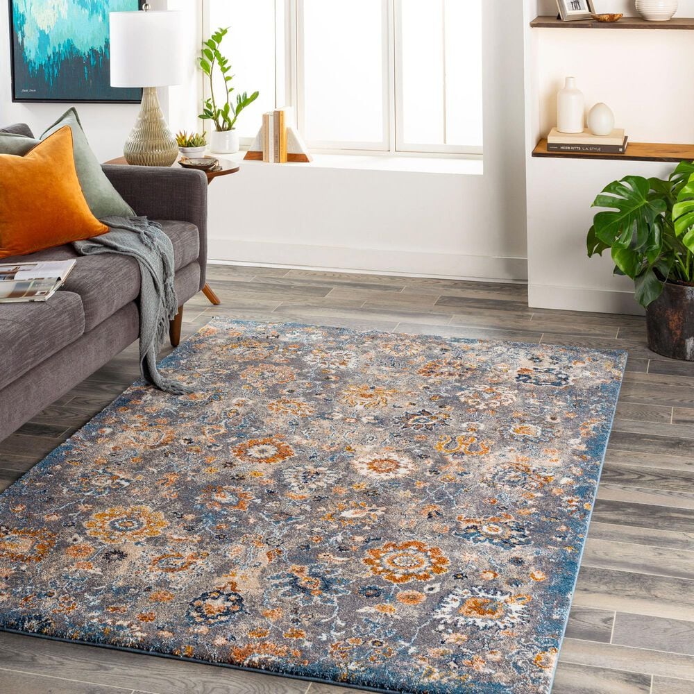 Surya Tuscany TUS-2333 Gray, Light Beige, Cream, Dusty Coral, Brown, Blue, Bright Yellow and Dark Blue 12&#39; x 15&#39; Area Rug, , large