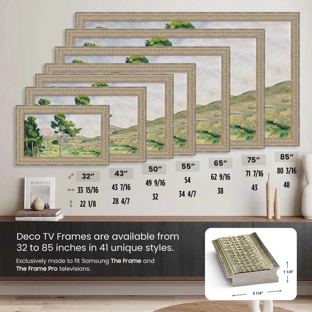 Deco TV Frames Premiere 85" Frame Bezel for Samsung the Frame TV in Gatsby Silver, , large