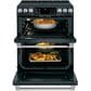 Cafe 30" Slide-In Front Control Induction and Convection Double Oven Range in Matte Black With Brushed Stainless Handles and Control Knobs, , large