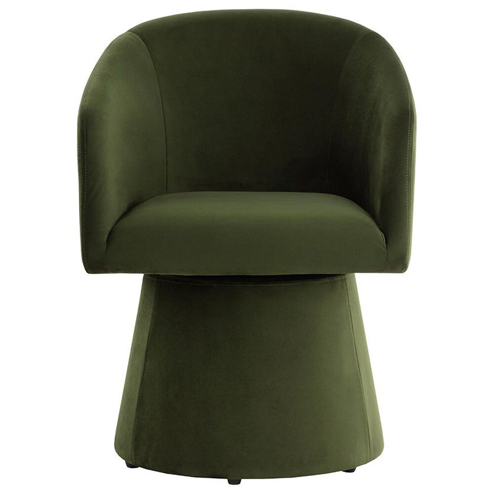 37B Etta Swivel Dining Arm Chair in Moss Green, , large