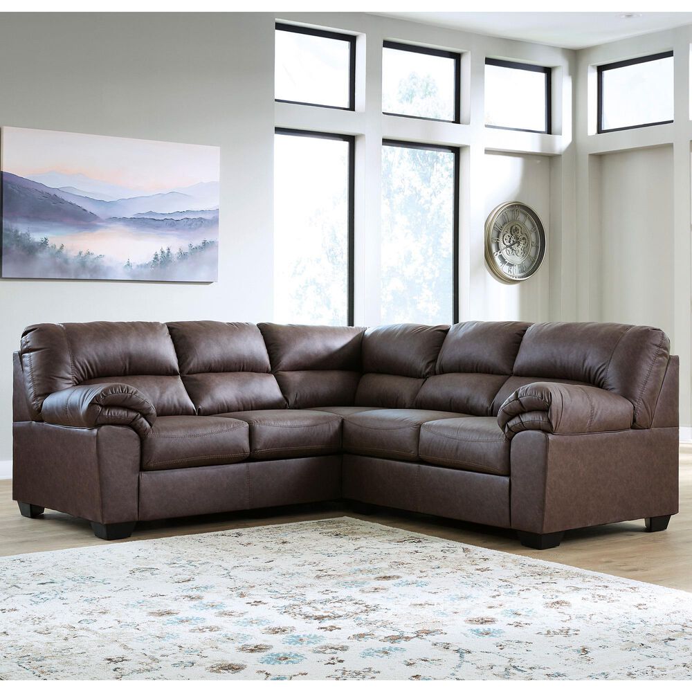 Ashley WillowBend 2-Piece Symmetrical Sectional with LAF Sofa in Umber, , large