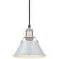 Golden Lighting Orwell 1-Light Small Pendant with Dusky Blue Shade in Pewter, , large