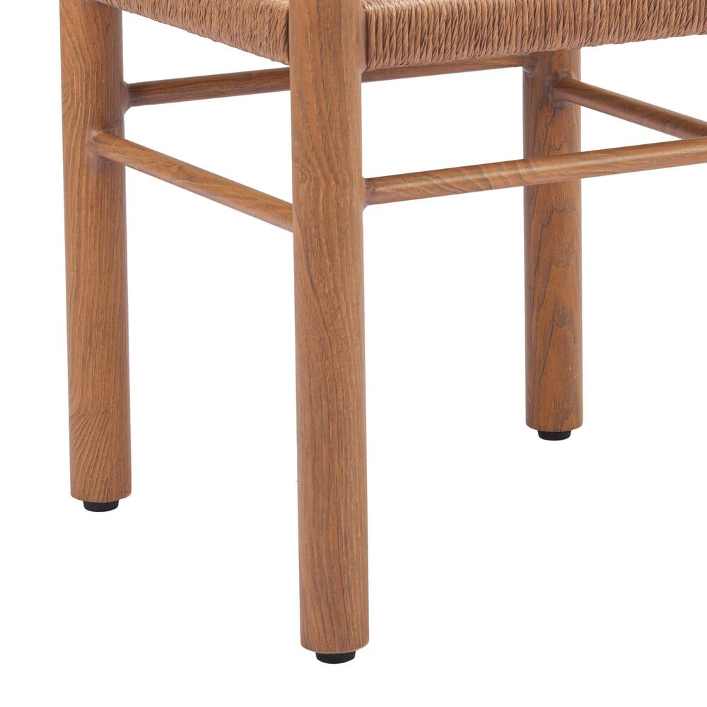 Zuo Modern Iska Outdoor Dining Chair in Natural (Set of 2), , large
