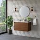James Martin Vanities Mantova 35.4" Single Vanity in Mid-Century Walnut and Champagne Brass with 3 cm Glossy White Composite Stone Top and Rectangular Sink, , large