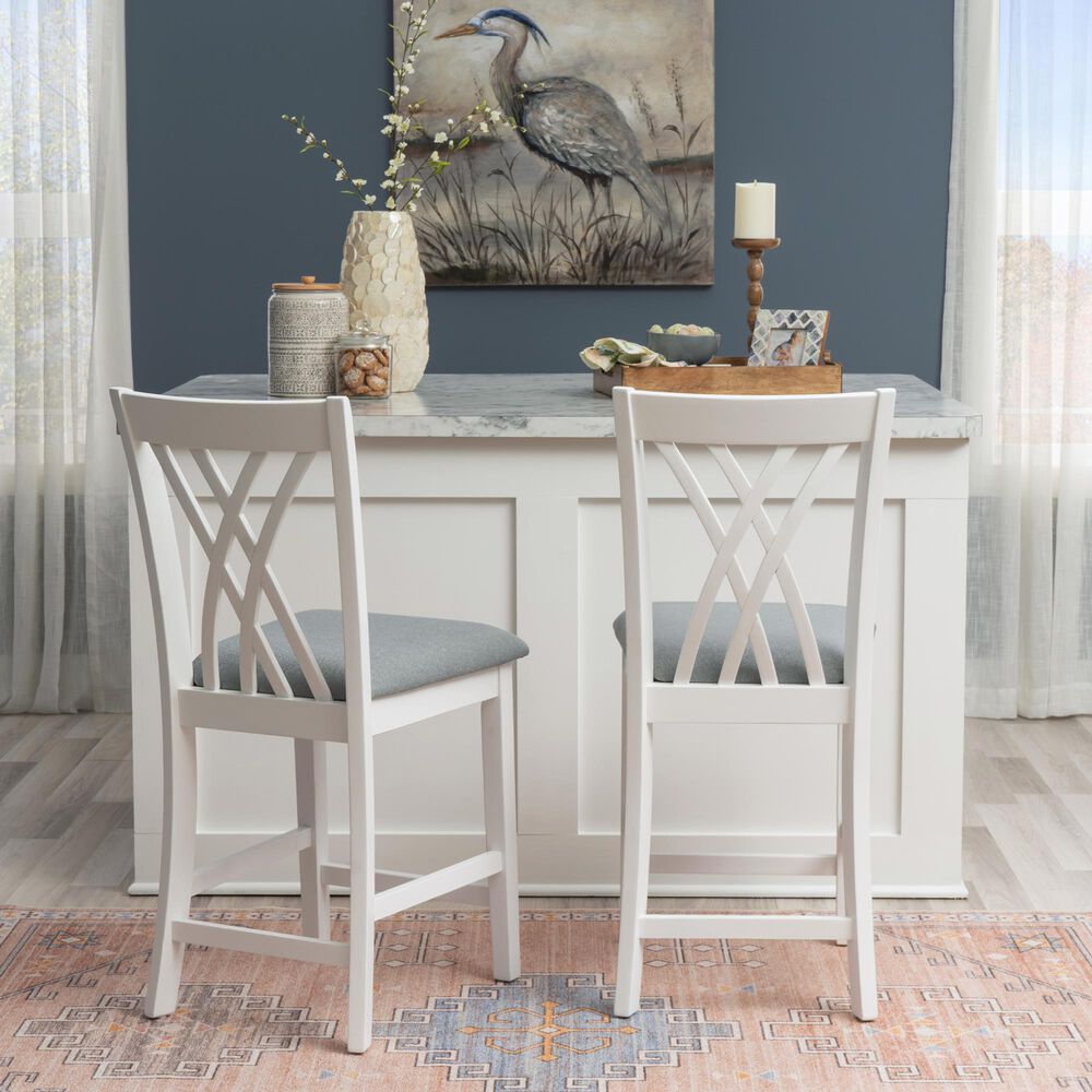 Linon Home Decor Maggie Counter Stool in White, , large