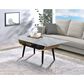 HOMLUX 47" Coffee Table with Marble Glass Top in Gray and Black, , large