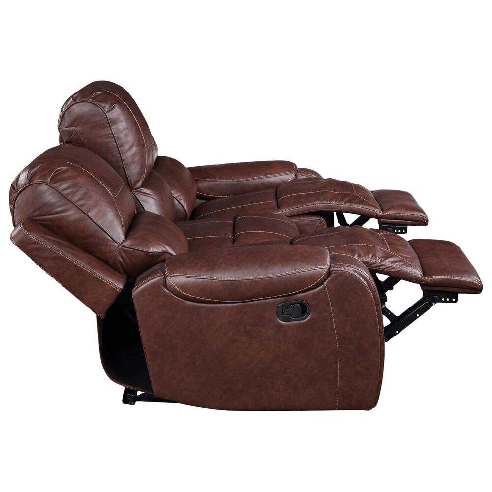 Crystal City Keily Manual Reclining Sofa with Dropdown Table in Brown, , large