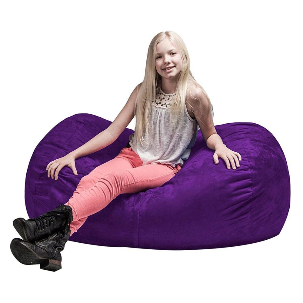 Fun and Function Jaxx Lounger Jr in Pumpackin Microsuede Bean Bag