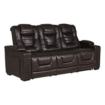 Prime Resources International Power Reclining Sofa with Power Headrest in Walnut , , large