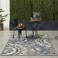 Nourison Aloha Floral 5"3" x 7"5" Grey and Multicolor Indoor/Outdoor Area Rug, , large