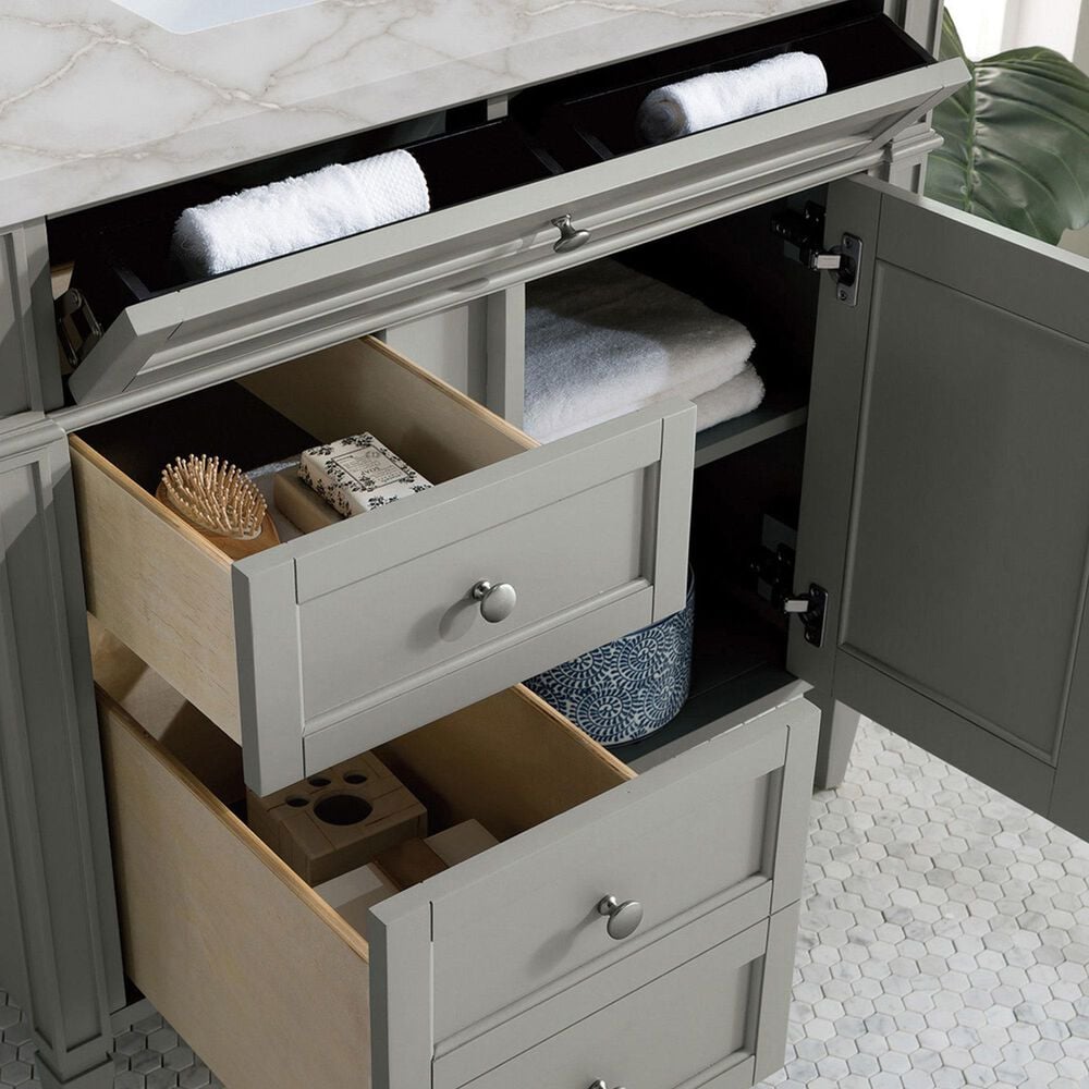 James Martin Vanities Brittany 36&quot; Single Bathroom Vanity in Urban Gray with 3 cm Victorian Silver Quartz Top and Rectangular Sink, , large