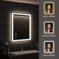 HOMLUX 24" x 32" LED Bathroom Makeup Mirror in Silver, , large