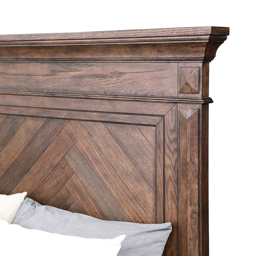 New Heritage Mar Vista King Panel Bed in Brushed Walnut with USB Ports, , large