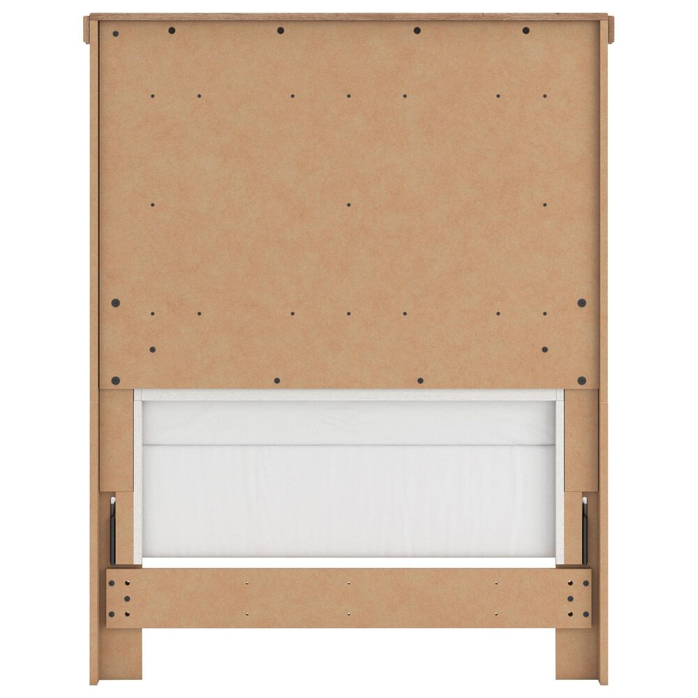 Ashley Rustic Twin Panel Bed in White and Brown, , large