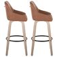 LumiSource Hannah Swivel Bar Stool with Camel Faux Leather Upholstery in Whitewashed and Black (Set of 2), , large