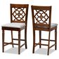 Baxton Studio Oscar Counter Pub Chair in Walnut Brown (Set of 2), , large