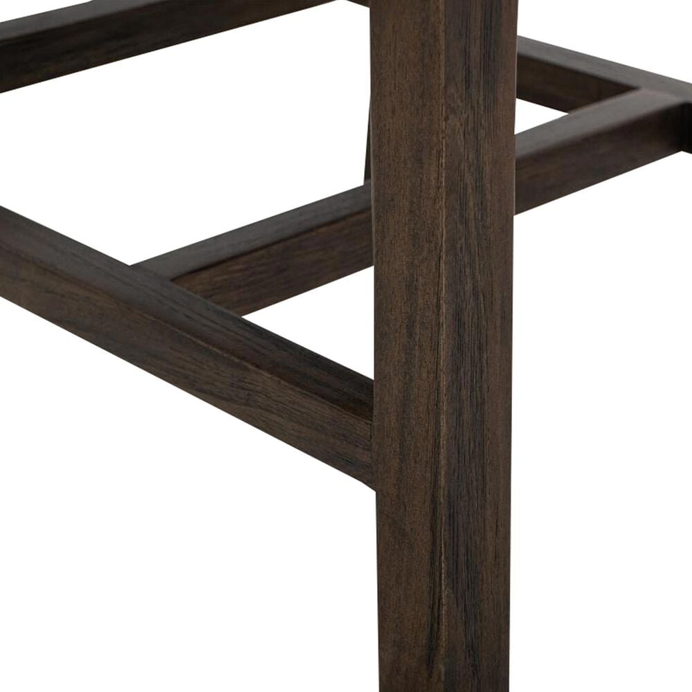 Fallridge Dark Teak Dining Side Chair in Stained Dark with Faux Leather Seat, , large