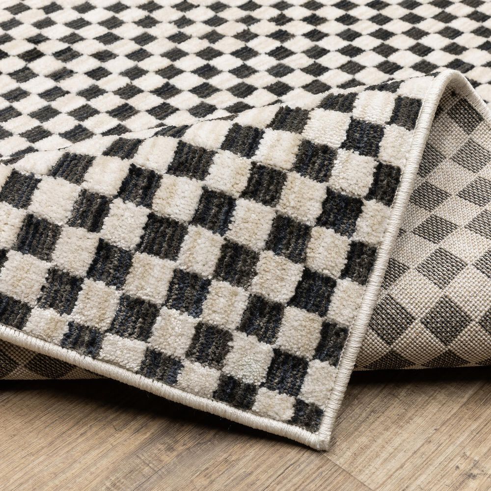 ROW by Oriental Weavers Hunter Black and Ivory 9'10" x 12'10" Area Rug, , large