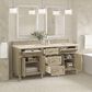 James Martin Vanities Lorelai 72" Double Vanity in Whitewashed Oak with 3 cm Eternal Marfil Quartz Top, , large