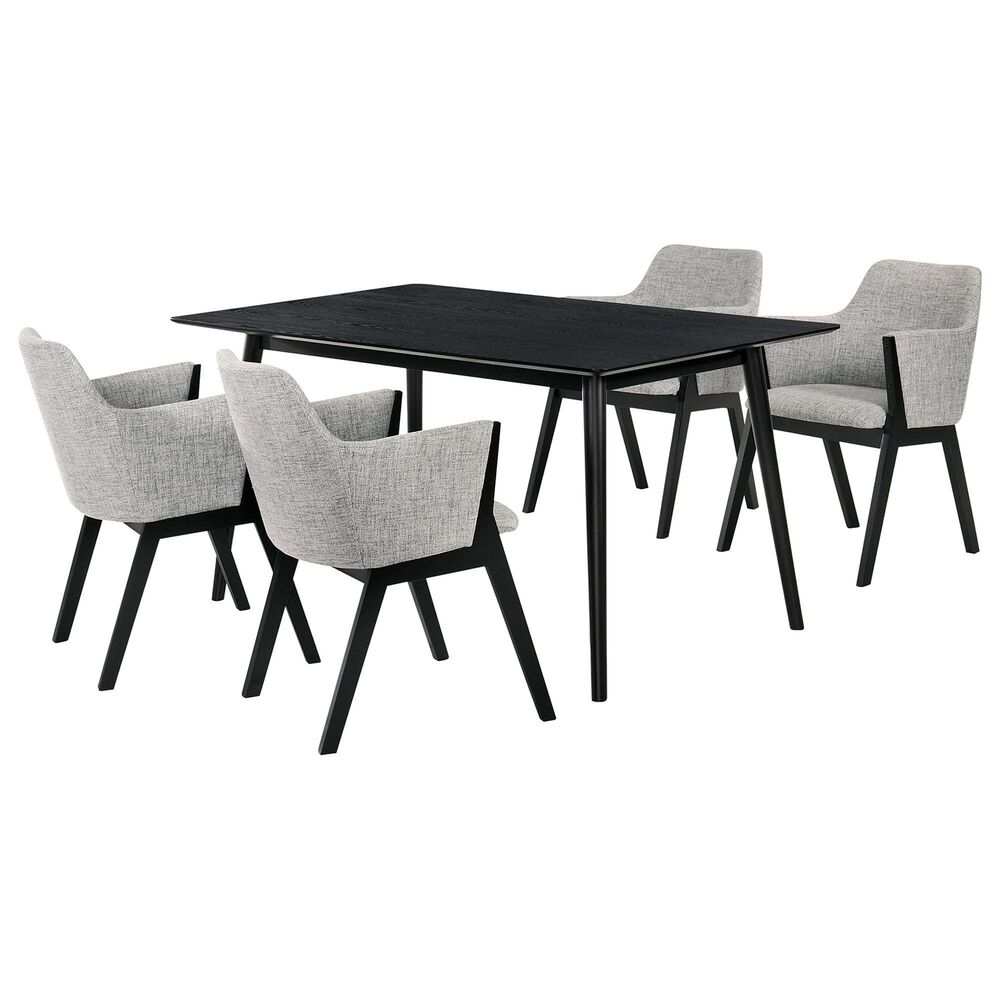 Blue River Westmont and Renzo 5-Piece Dining Set with Gray Cushion in Black, , large