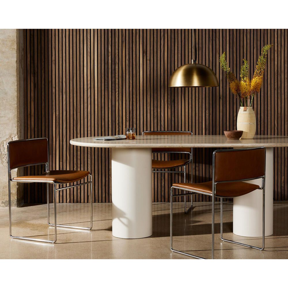 Amber Lewis x Four Hands Rockwell Dining Table in Cream Marble, , large