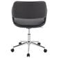 LumiSource Margarite Swivel Task Chair with Black Faux Leather Cushion in Chrome, , large