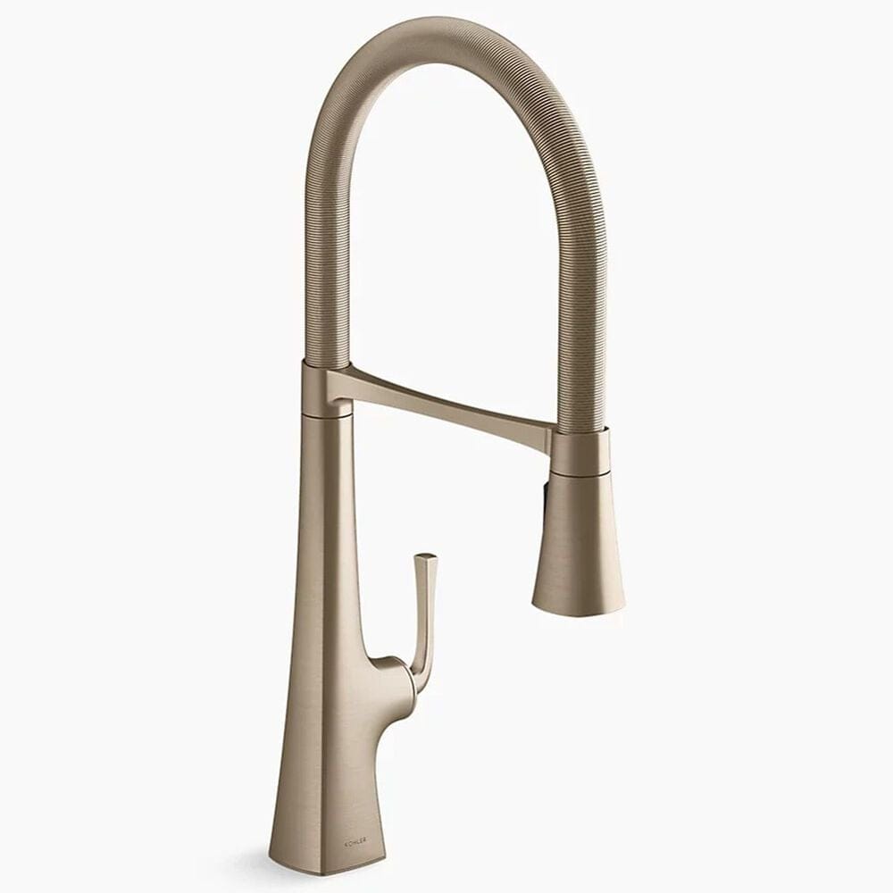 Kohler Graze Semi-Professional Pull-Down Kitchen Sink Faucet in Vibrant Brushed Bronze, , large
