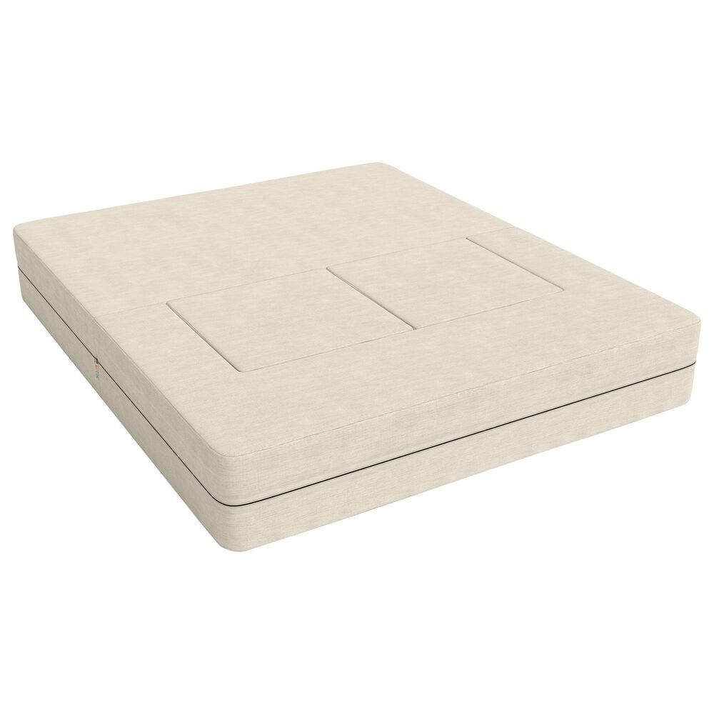 Jaxx Zipline 3-Piece Stationary Convertible Sleeper Loveseat in Ivory Velvet, , large