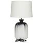 Maple and Jade Glass Rounded Cylinder Table Lamp in White and Black Ombre, , large