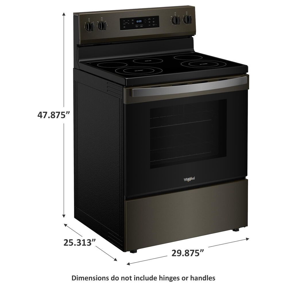Whirlpool 5.3 Cu. Ft. Electric Range with Steam Clean in Black Stainless Steel, , large